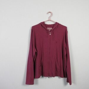 Coolibar Seaside Hoodie Women XL Purple Cotton Viscose Zip Up UV Protection 328